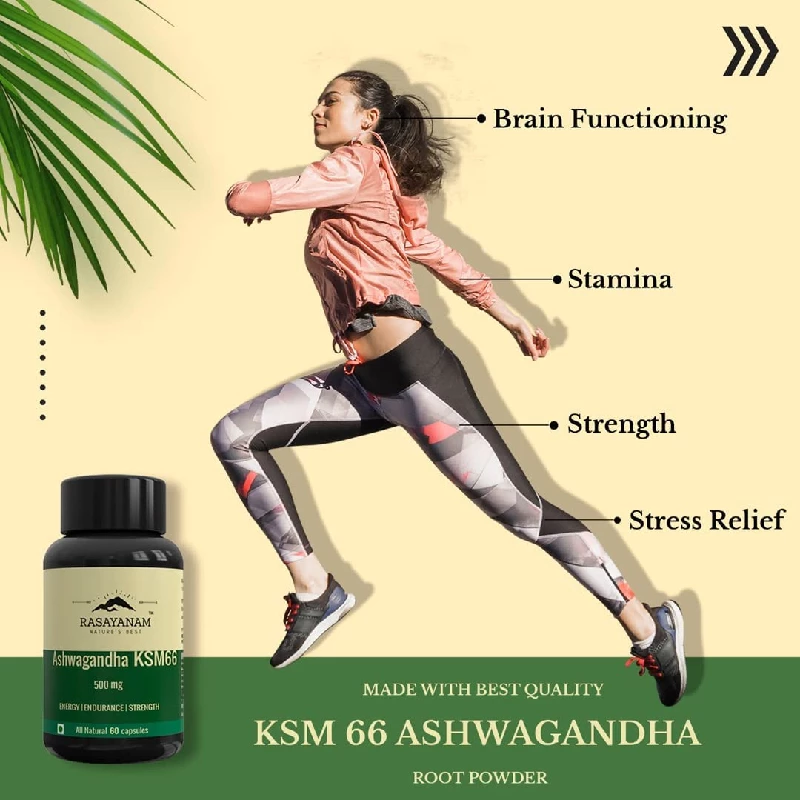 Rasayanam Ashwagandha KSM-66 500mg, 60 Capsules-2.webp